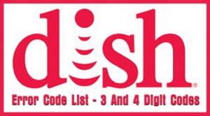 error codes for dish receivers